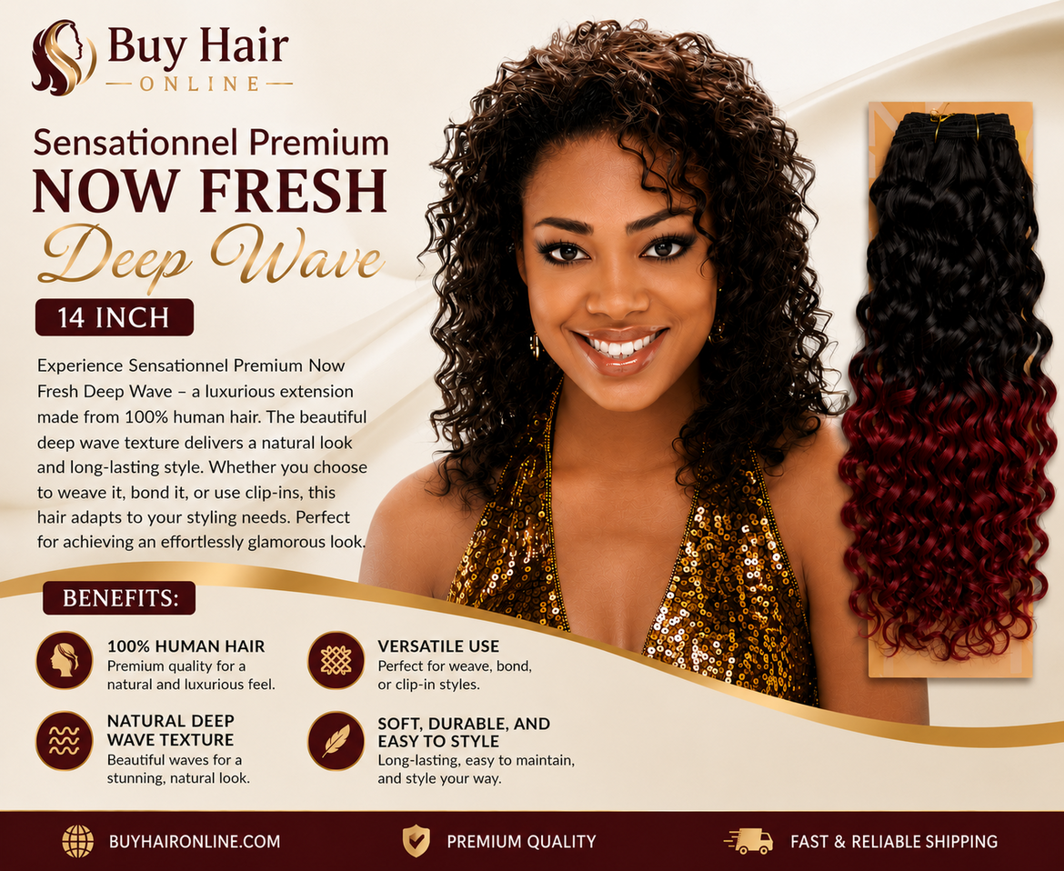 100% human hair with soft deep waves for a natural, luxurious look.