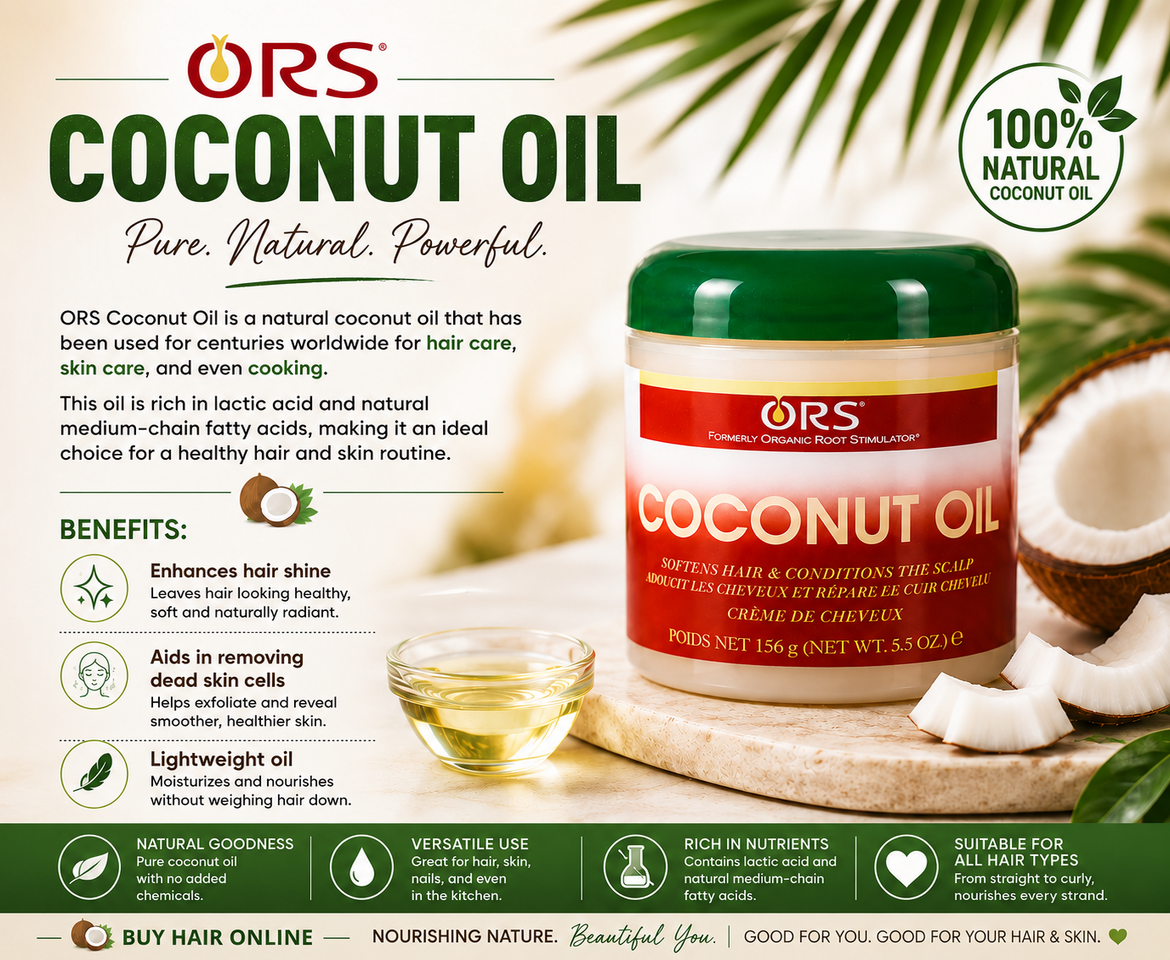 Naturally nourish your hair with ORS Coconut Oil
