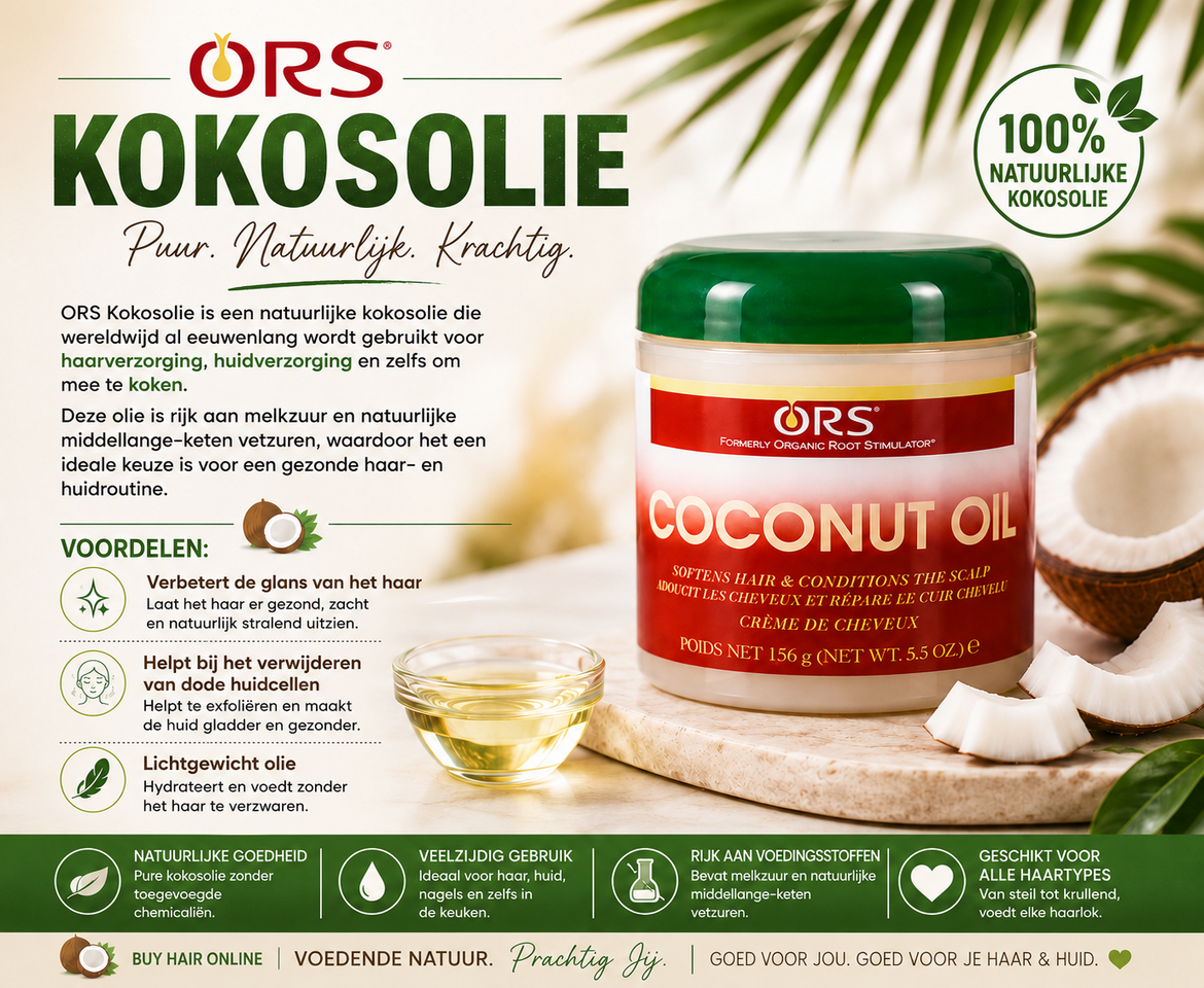 Verzorg je haar op natuurlijke wijze met ORS Coconut Oil
