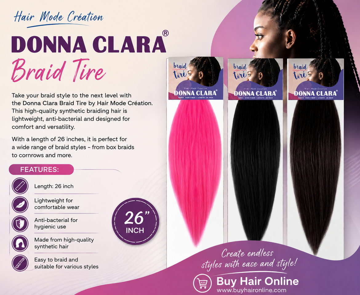  Create beautiful braids with Donna Clara Braid Tire.