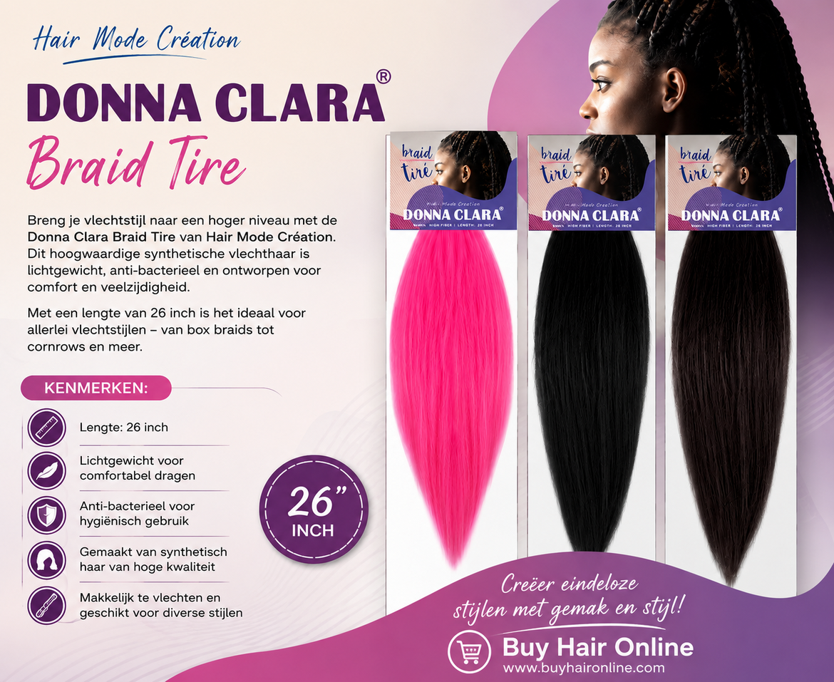 Creëer prachtige vlechten met Donna Clara Braid Tire.