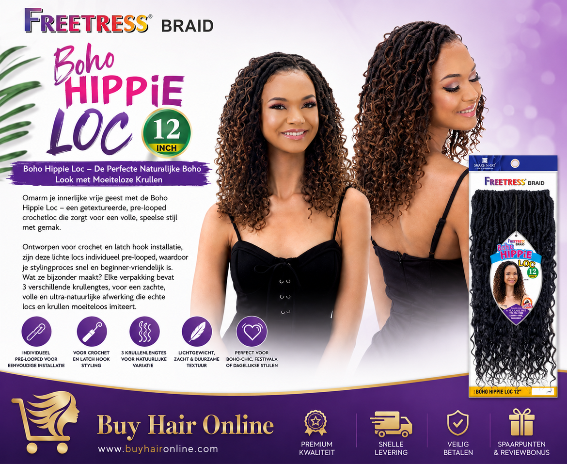 Natuurlijke boho-locs met een lichte, moeiteloze uitstraling.