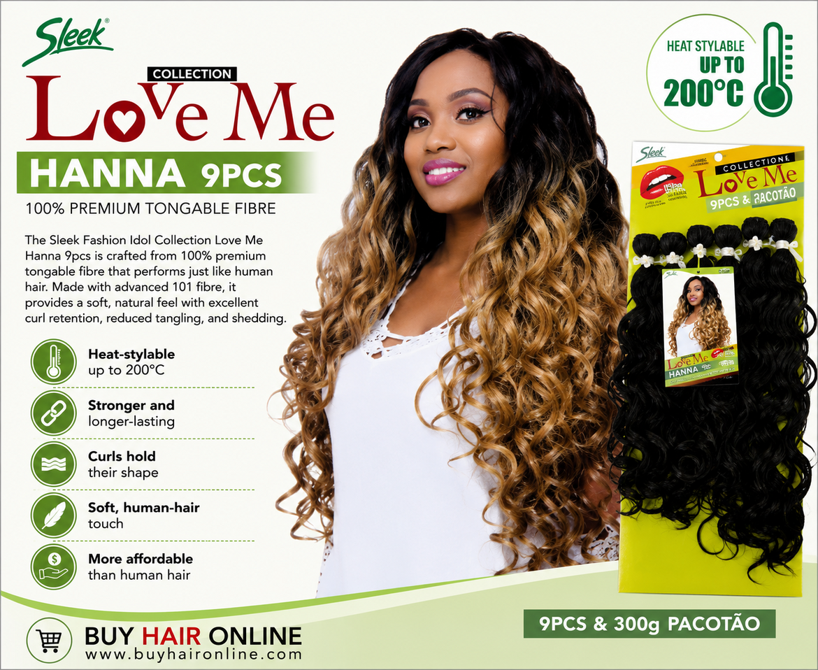Create a full, natural look with Sleek Love Me Hanna– soft, stylish, and heat-resistant.