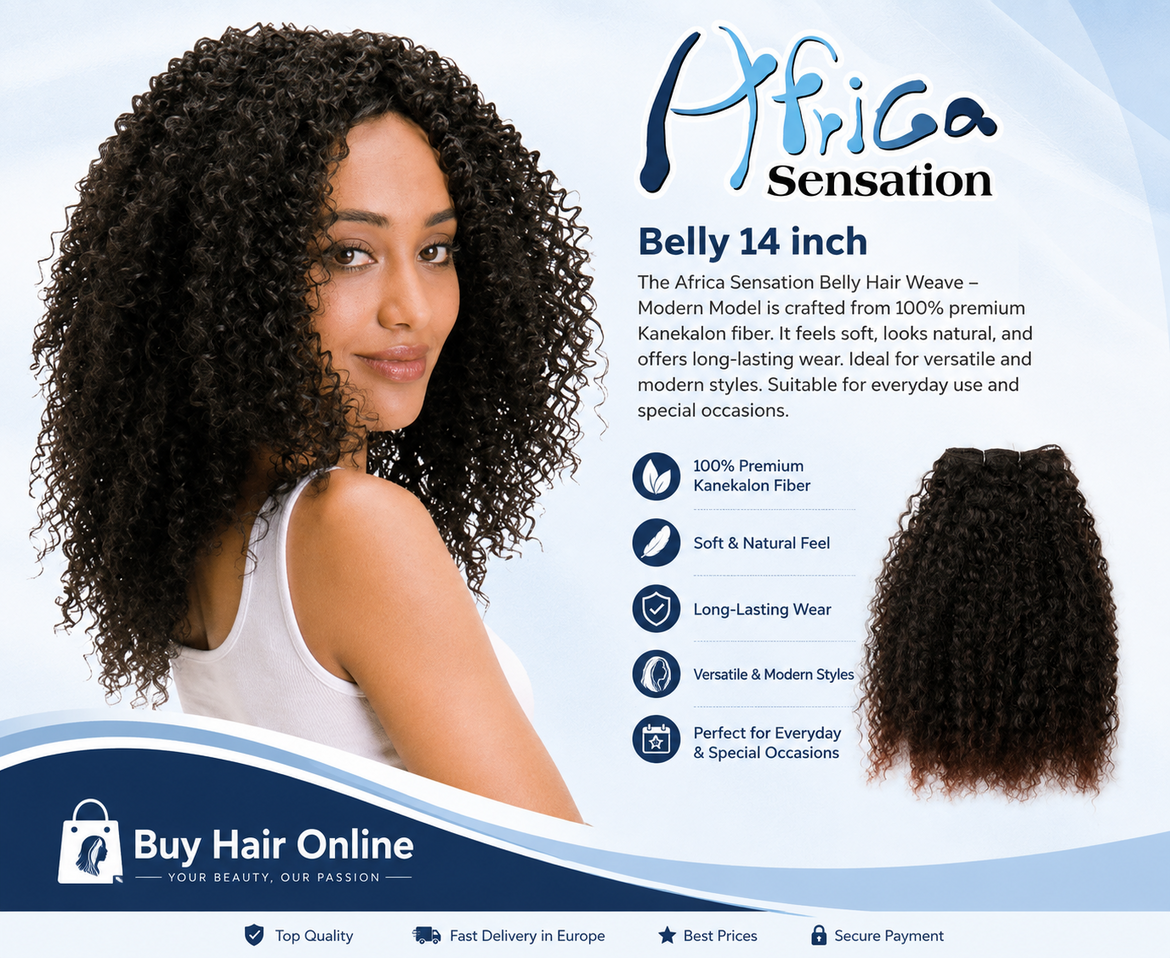 Create an effortless natural look with the soft and versatile Africa Sensation Belly Hair Weave