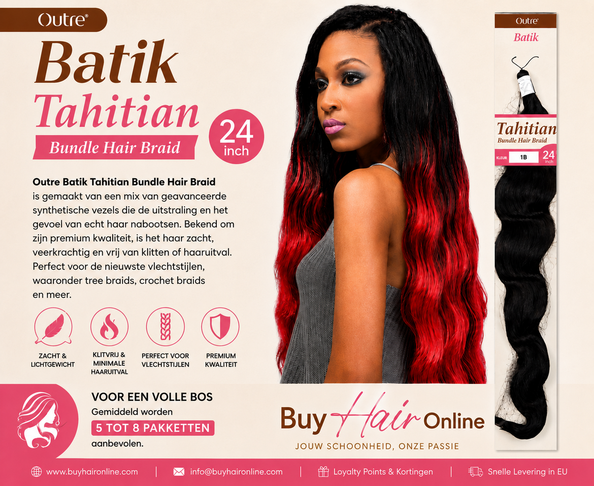Ontdek Outre Batik Tahitian Bundle Hair Braid – zacht, lichtgewicht en perfect voor prachtige tree braids, crochet braids e