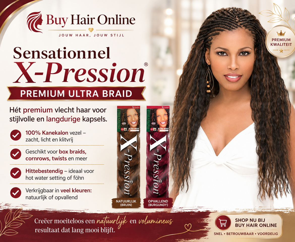 Ontdek de Sensationnel X-Pression Premium Ultra Braid – zacht, lichtgewicht en perfect voor prachtige, langdurige vlechtsti