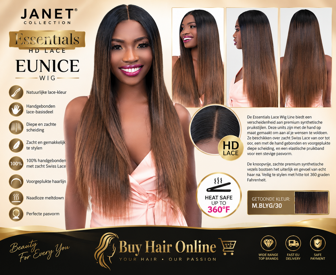 Elegante HD Lace Wig met natuurlijke haarlijn en lange, gladde look.