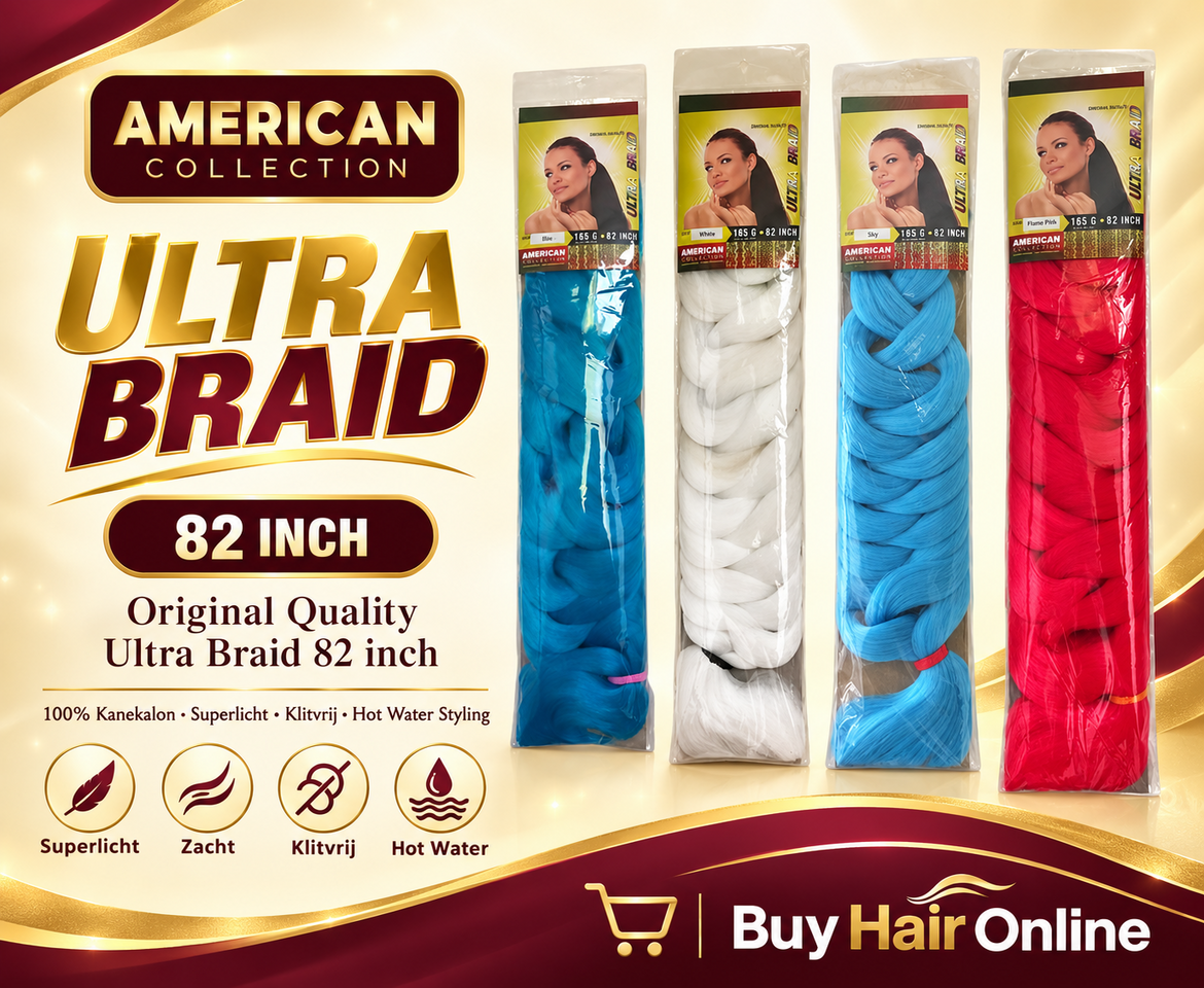 Ontdek de American Collection Ultra Braid 82 inch! Superlicht, zijdezacht en klitvrij. Perfect voor prachtige, extra lange vl