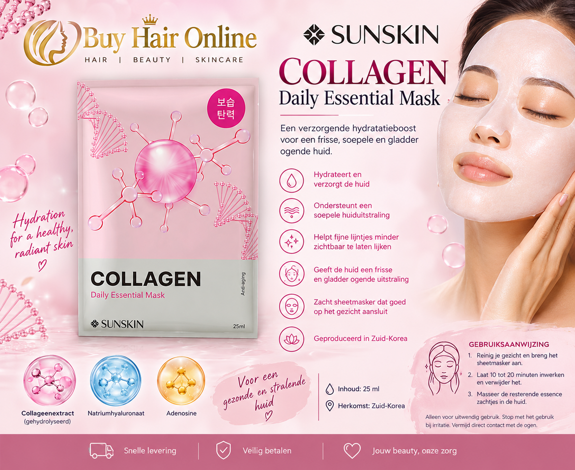 Geef je huid een frisse hydratatieboost met het Sunskin Collagen Daily Essential Mask.