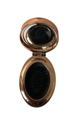Folding hairbrush with mirror incl. rubber bands